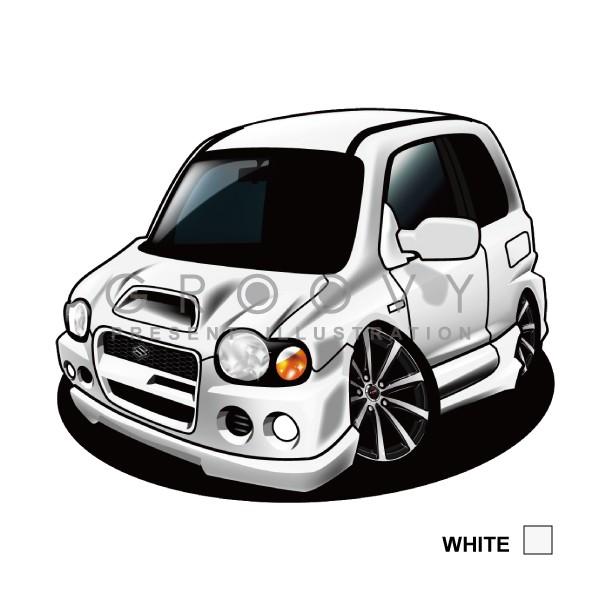 車好き プレゼント スズキ アルト ワークス HA12s 車 イラスト 2L版