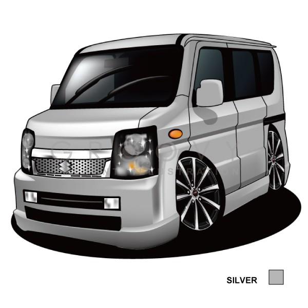 車好き プレゼント スズキ エブリ ワゴン DA64W 車 イラスト 2L版