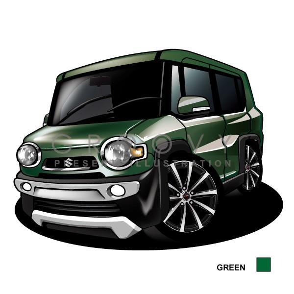 車好き プレゼント スズキ ハスラー 車 イラスト 2L版 グルービー