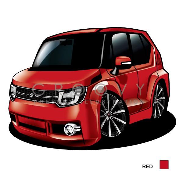 車好き プレゼント スズキ イグニス 車 イラスト 2L版 グルービー