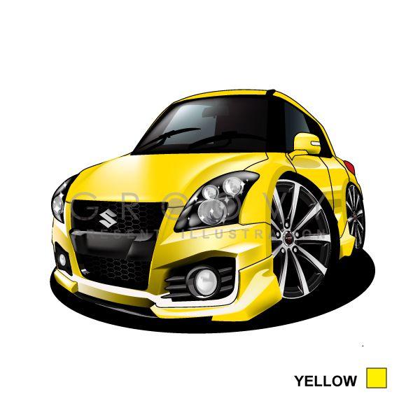 車好き プレゼント スズキ スイフト スポーツ ZC32S 車 イラスト A4版