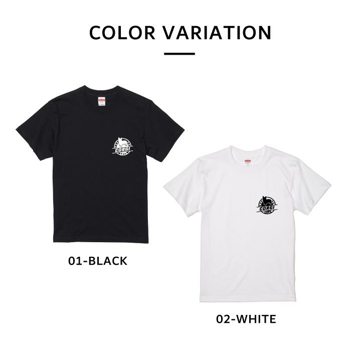 Tシャツ 半袖 コーギー 犬 ロゴ 左胸 プリント 丸 LOVE メンズ