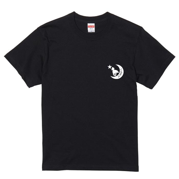 ま*☆様 L.G.B. 星と馬プリント Tシャツ Tシャツ 半袖 ウマ うま 競馬 競走馬 馬 月 星 ロゴ メンズ レディース