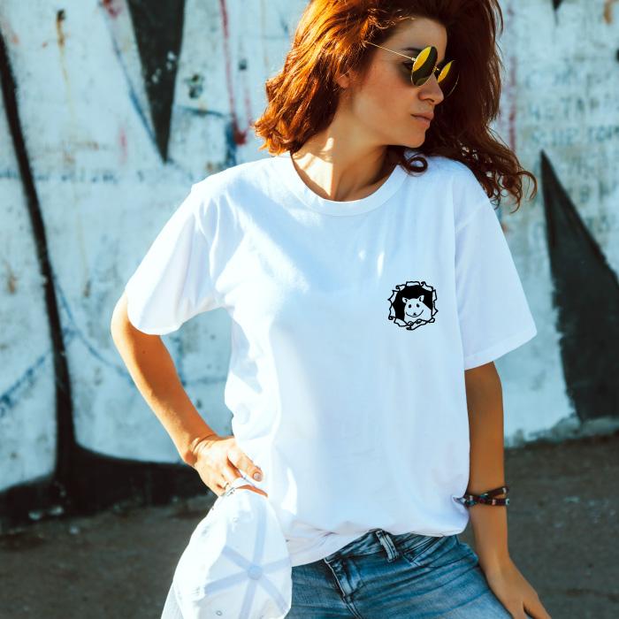 Tシャツ 半袖 ハムスター ねずみ 胸 こっそり のぞく メンズ