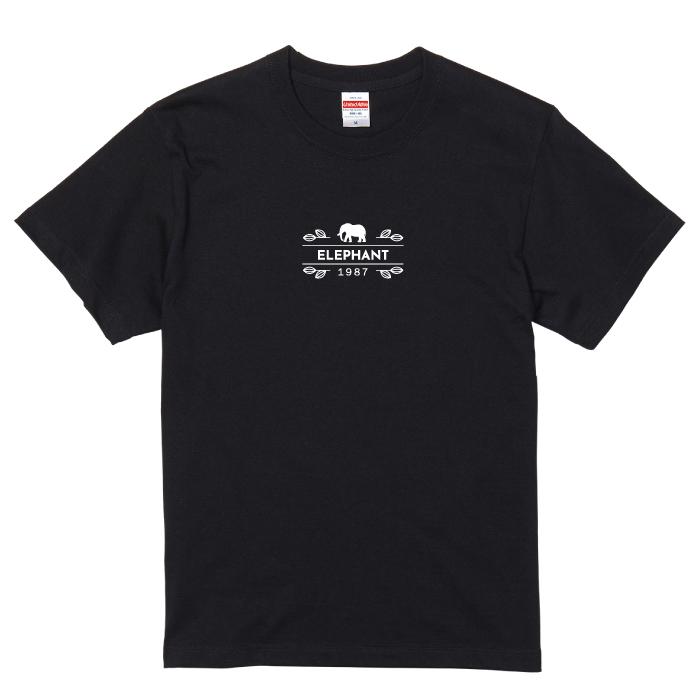 Tシャツ 半袖 ぞう ゾウ 象 エレファント デザイン ロゴ 前面 プリント