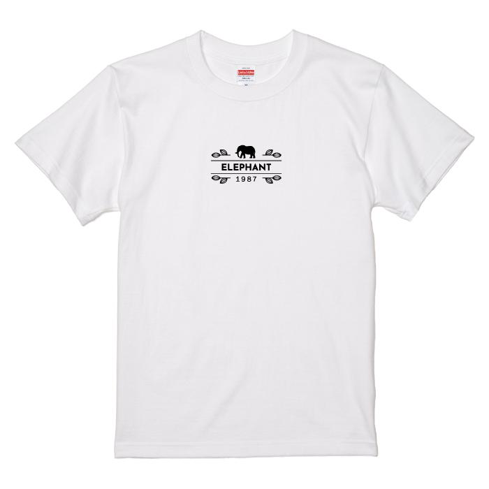 Tシャツ 半袖 ぞう ゾウ 象 エレファント デザイン ロゴ 前面 プリント