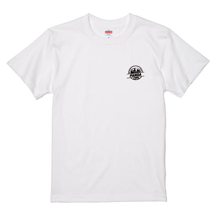 Tシャツ 半袖 パンダ ぱんだ 熊猫 デザイン ロゴ 左胸 プリント 丸