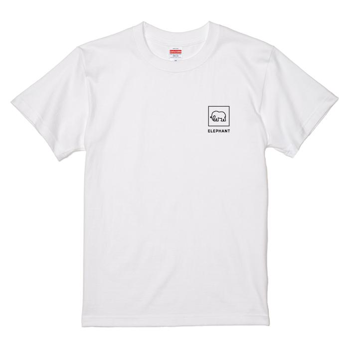 Tシャツ 半袖 ぞう ゾウ 象 エレファント デザイン ロゴ 左胸 プリント
