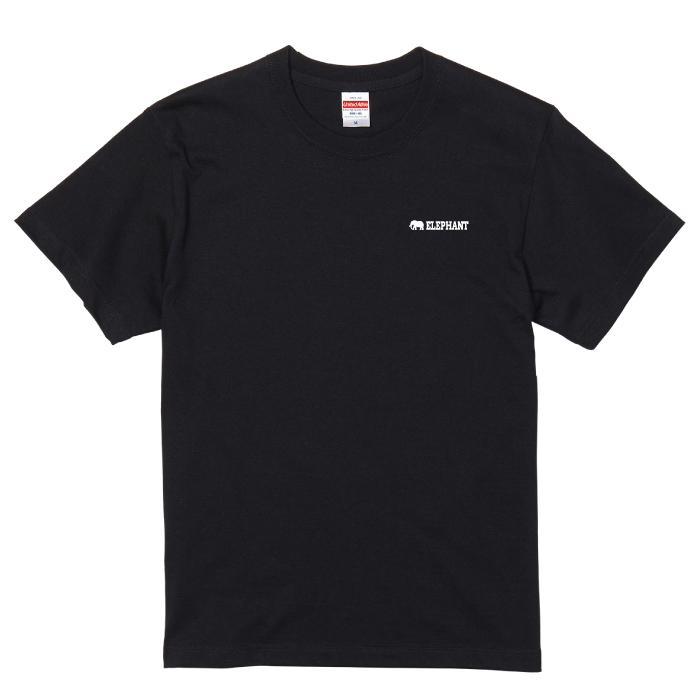 Tシャツ 半袖 ぞう ゾウ 象 エレファント デザイン ロゴ 左胸 プリント