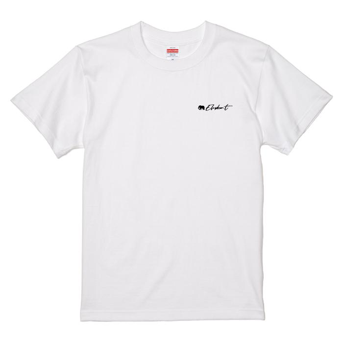 Tシャツ 半袖 ぞう ゾウ 象 エレファント デザイン ロゴ 左胸 プリント