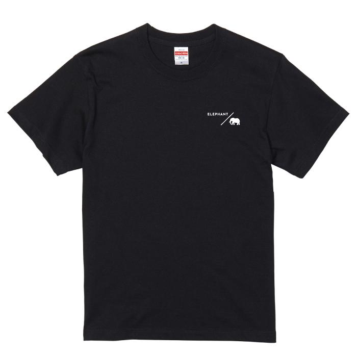 Tシャツ 半袖 ぞう ゾウ 象 エレファント デザイン ロゴ 左胸 プリント