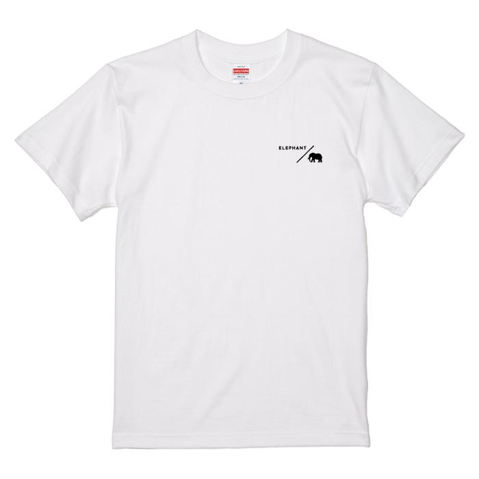Tシャツ 半袖 ぞう ゾウ 象 エレファント デザイン ロゴ 左胸 プリント
