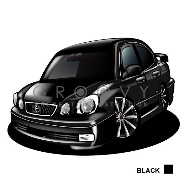 車好き プレゼント トヨタ アリスト 16型 車 イラスト A4版 グルービー