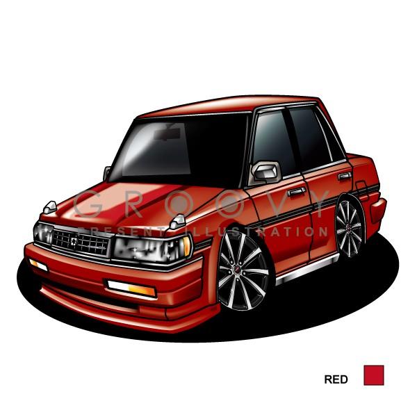 車好き プレゼント トヨタ クレスタ GX71 車 イラスト cresta A4版高級