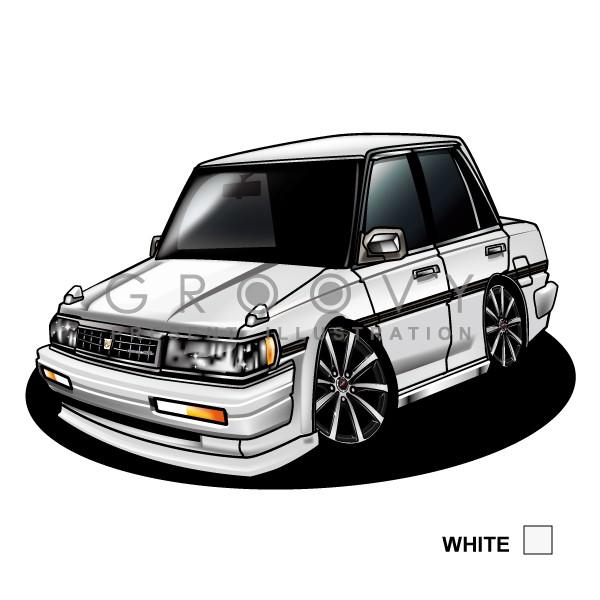 車好き プレゼント トヨタ クレスタ GX71 車 イラスト cresta A4版