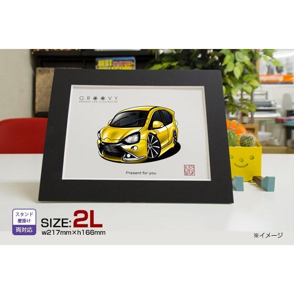車好き プレゼント トヨタ アクア ジーズ 車 イラスト 2L版 グルービー TOYOTA G's aqua アート パーツ オーナー グッズ ギフト アクセサリー | 