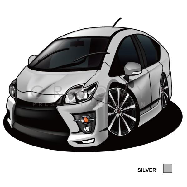 車好き プレゼント トヨタ プリウス ジーズ 車 イラスト A4版高級