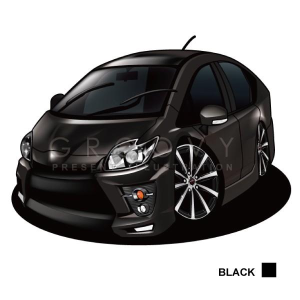 車好き プレゼント トヨタ プリウス ジーズ 車 イラスト A4版