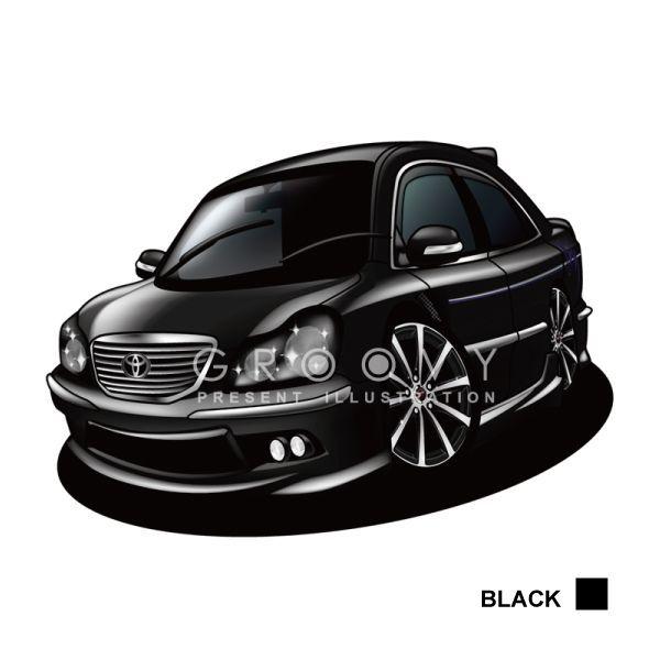 クラウンマジェスタ マジェ 白黒 イラスト アート crown majesta 車好き プレゼント トヨタ マジェスタ 18 車 イラスト A4版 グルービー