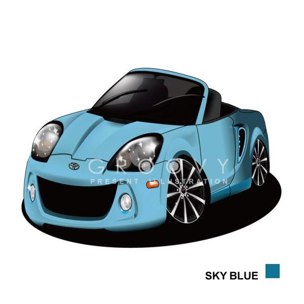車好き プレゼント トヨタ MR-S 車 イラスト A4版高級フレーム
