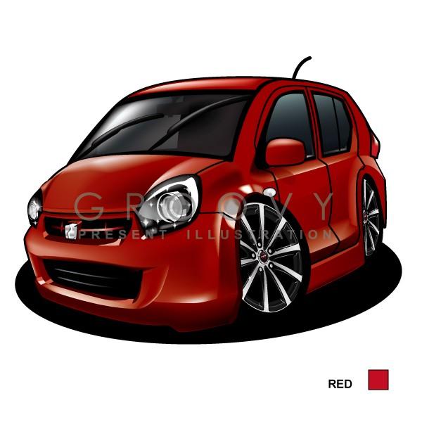 車好き プレゼント トヨタ パッソ 2代目前期 車 イラスト 2L版 