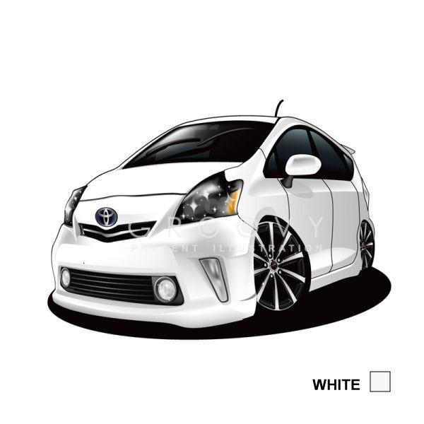 トヨタ プリウスa 車 イラスト 版 グルービー Toyota プリウスアルファ ステッカーも追加ok パーツ グッズ アクセサリー Toy Priusa black 車イラストの専門店 Groovy 通販 Yahoo ショッピング
