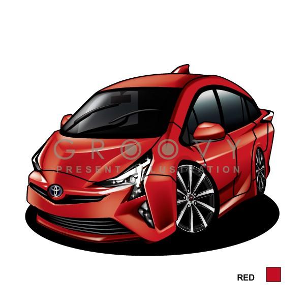 車好き プレゼント トヨタ プリウス ZVW50 車 イラスト 2L版
