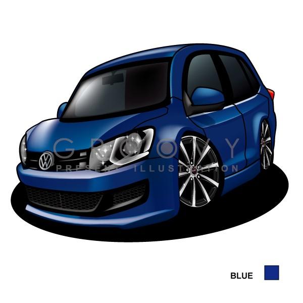 車好き プレゼント フォルクス ワーゲン ポロ POLO 6R型 車 イラスト 