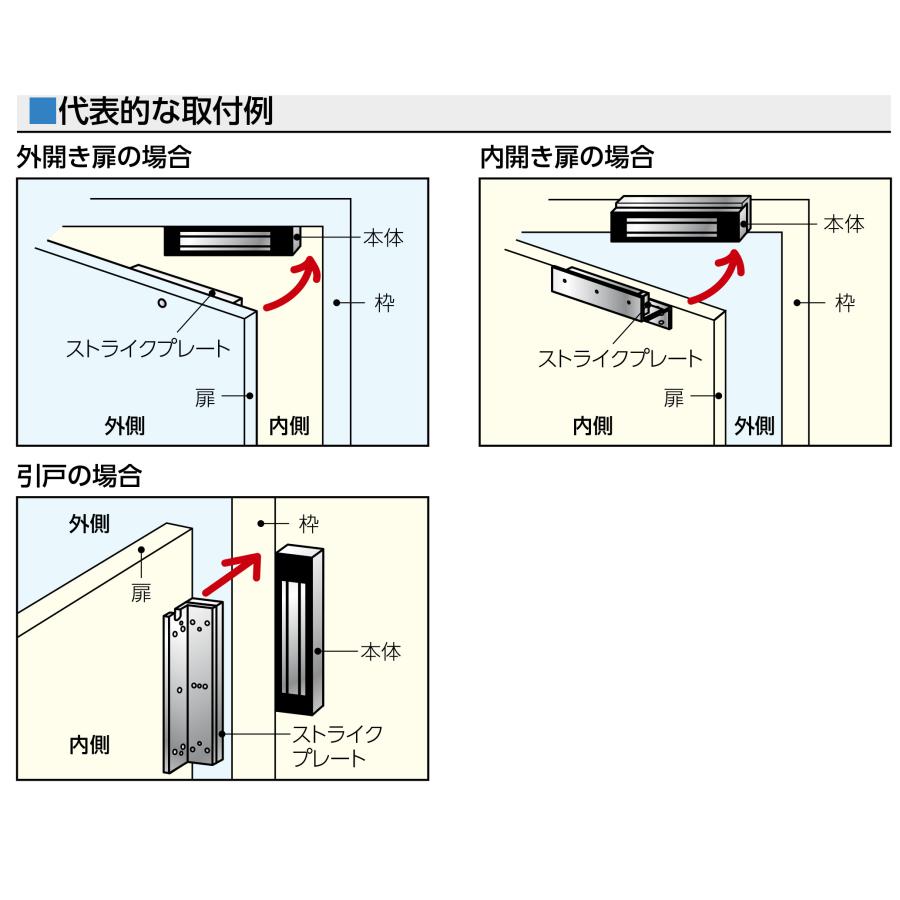 美和ロック MIWA EM2L600 電磁ロック【電磁錠 電磁石 通電時施錠型