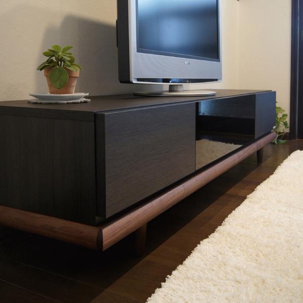テレビ台 160cm テレビボード ローボード ブラック 黒 木目 国産 日本