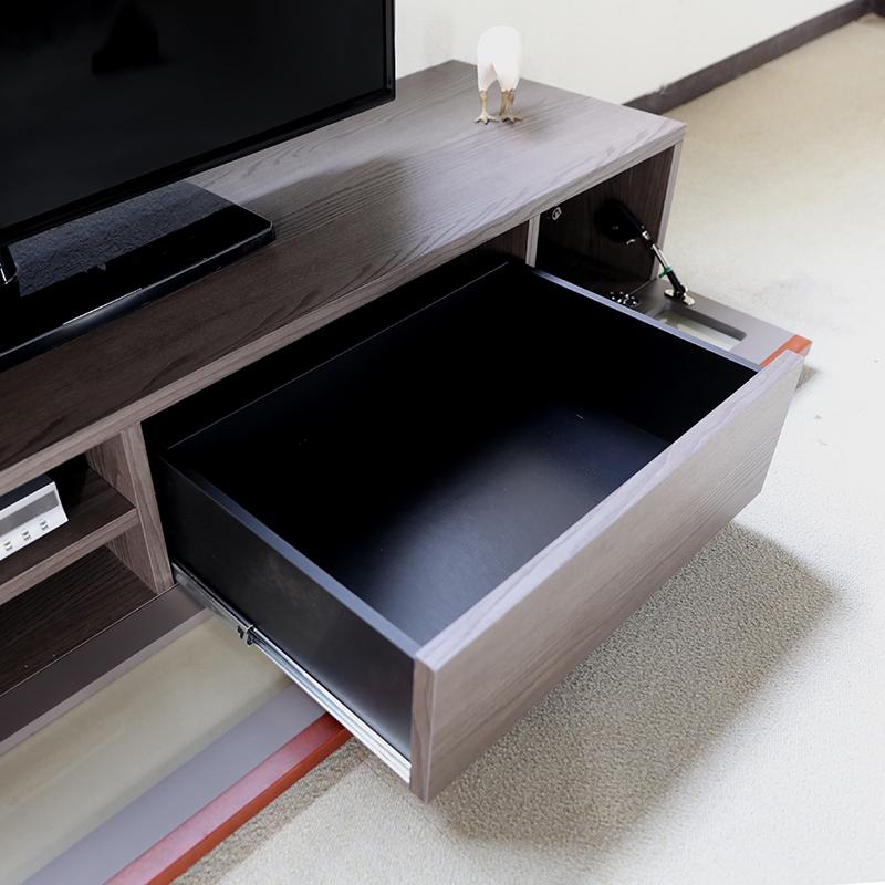 テレビボードセット 総幅240cm テレビ台180cm ローボード グレー木目柄