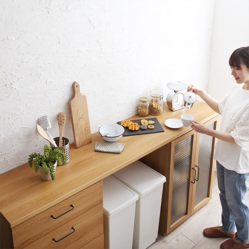 キッチンカウンター 幅180cm Bタイプ レンジ台＋引き出し2台