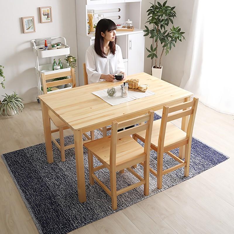 ダイニング5点セット feld フェルト 幅79 奥行56 高さ70 cm ナチュラル パイン材 ダイニングテーブルセット 北欧 モダン 無垢