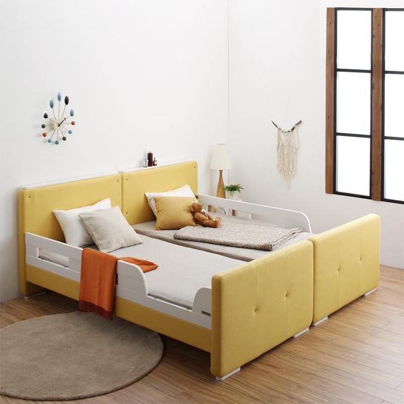 布張り二段ベッド フレームのみ FRO 【イエロー黄色】 分離式 2段ベッド　幅107 奥行204 高さ153cm 高さ153cm 分離式 布張り二段ベッド 2段ベッド　幅107 FRO 【イエロー黄色】 フレームのみ 奥行204