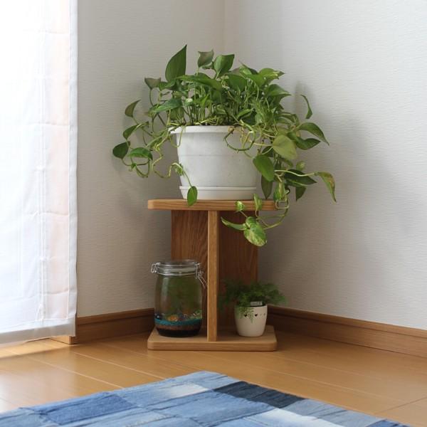グリーン スタンド B 観葉植物台 無垢材 天然木 ナイトテーブル サイドテーブル フラワースタンド コーヒーテーブル gtbグローブ