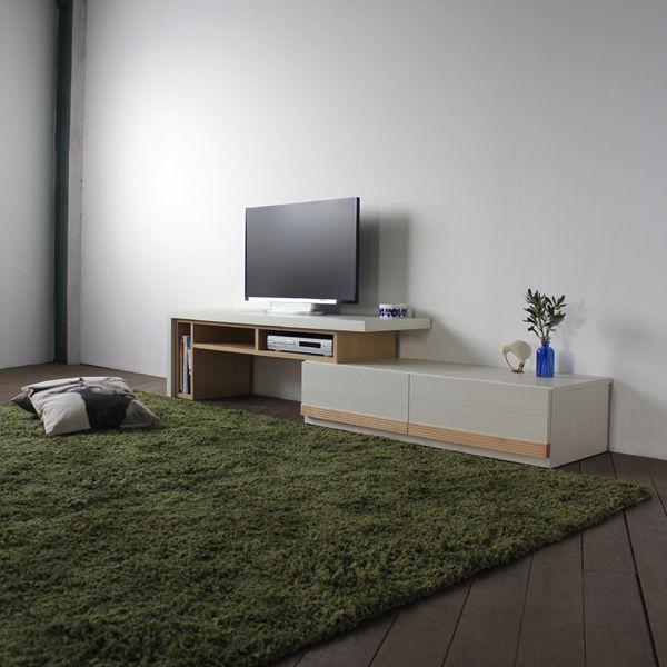 スライド テレビ台 テレビボード 伸縮 140〜230cm ホワイト木目 オーク