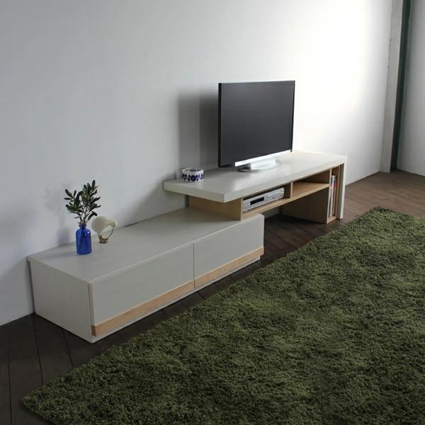 スライド テレビ台 テレビボード 伸縮 140〜230cm ホワイト木目 オーク