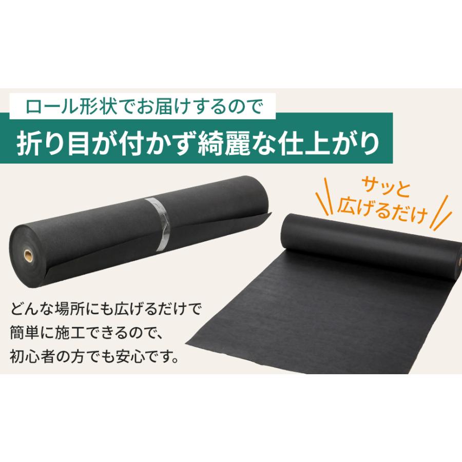 GROVE 防草シート 1m x 50m プロ仕様150g/m2 固定ピン50本付属 高耐久性不織布 厚手タイプ ブラック 紫外線劣化防止剤配合 造園のプロも利用する定番防草シートの画像