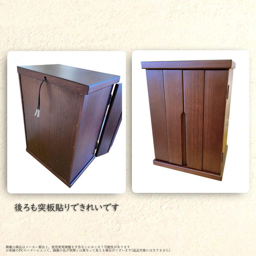 mk-33001 幅32cm 桐材 ミニ仏壇 2色対応 コンパクト 15号 完成品 LED照明 美しい彫刻桜の画像