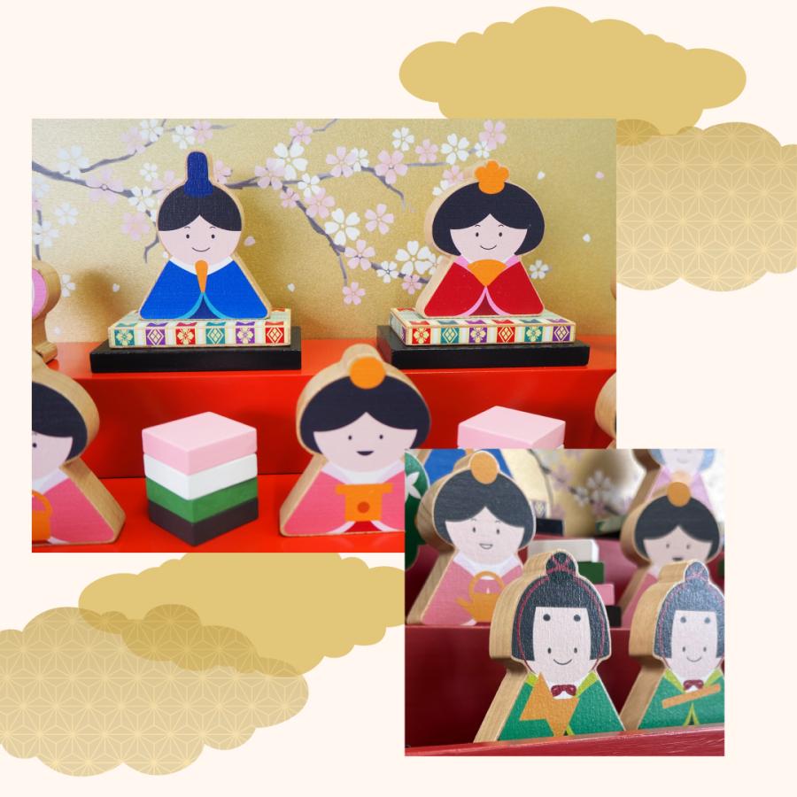 【令和8年新作】ひなつみき ひな飾り 雛人形 木製つみき 初節句 出産祝い 長く遊べる 飾れる コンパクト マンション |  | 02