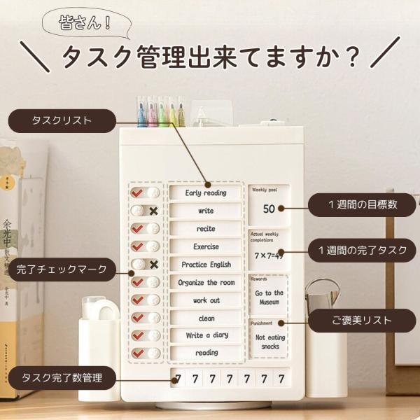 Todoリスト付き回転式ペン立て ペンスタンド 360度回転 おしゃれ ペン