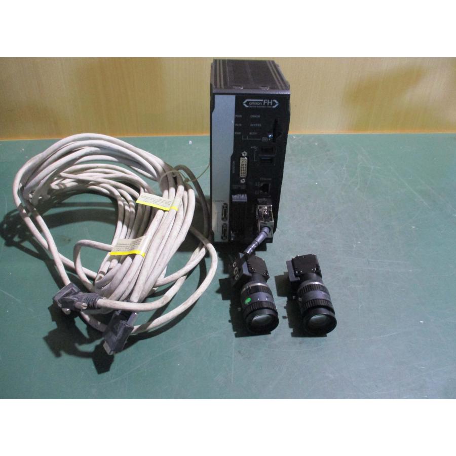 中古 OMRON FH-L550 FH-SM05R 小型白黒デジタルCCD カメラ*2 モニター