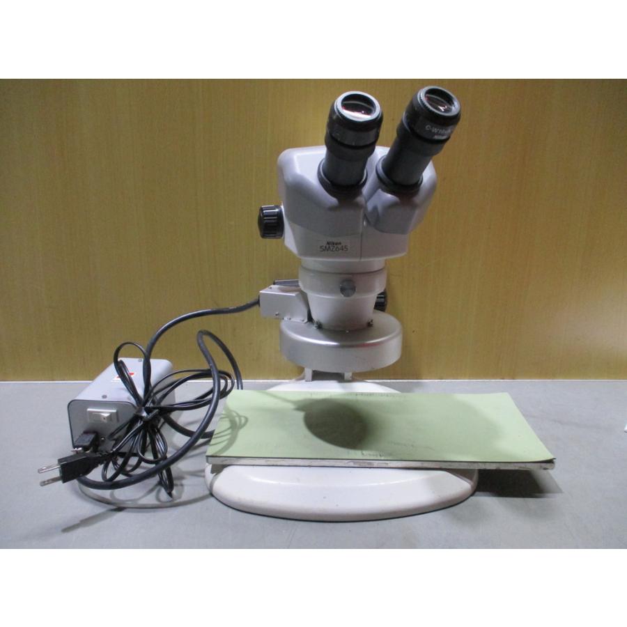 中古 NIKON 実体顕微鏡 標準スタンドセット C-PS/SMZ645 C-W10*A/22 
