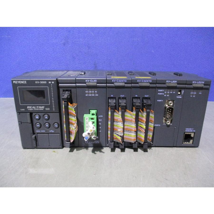 中古 KEYENCEコントローラセット KV-3000/KV-CL20/KV-C32XTD*2/KV-L20V