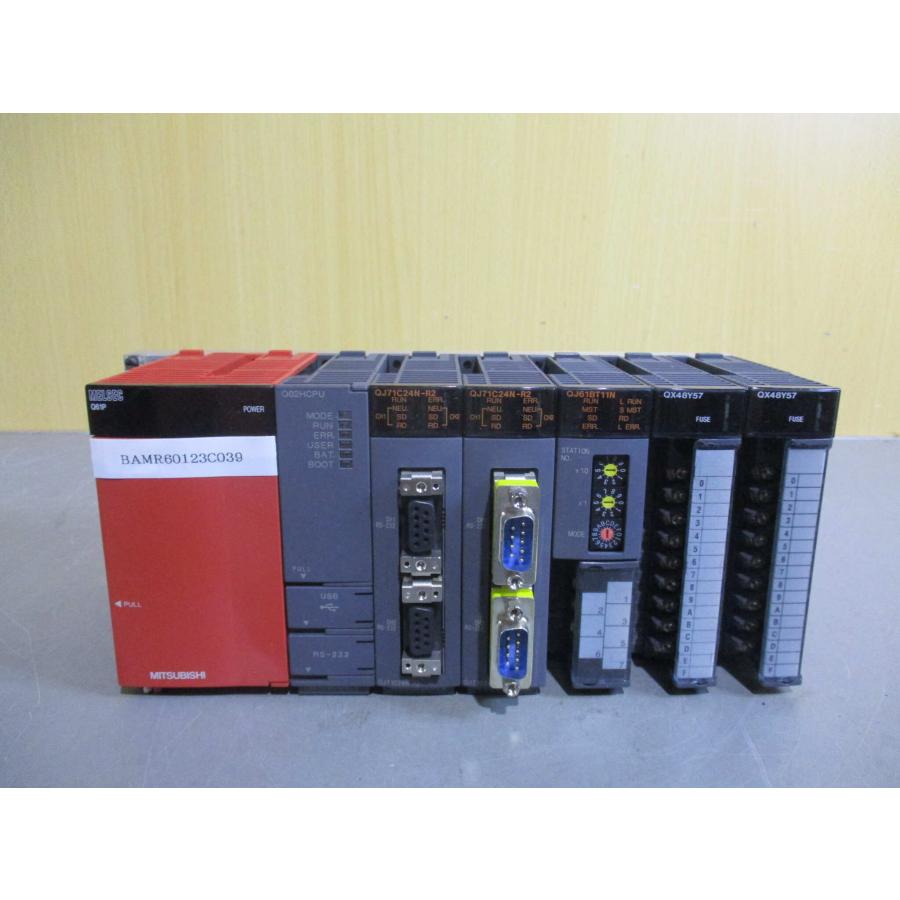 中古 MITSUBISHI UNIT Q35B/QX48Y57*2/QJ61BT11N/QJ71C24N-R2*2/Q02HCPU/Q61P ...