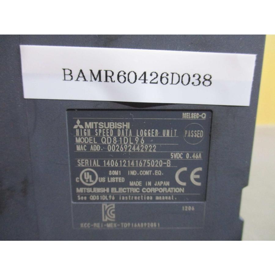 中古 MITSUBISHI 高速データロガーユニット QD81DL96(BAMR60426D038 残１）三菱電機 QD81DL96 インテリジェント機能ユニット