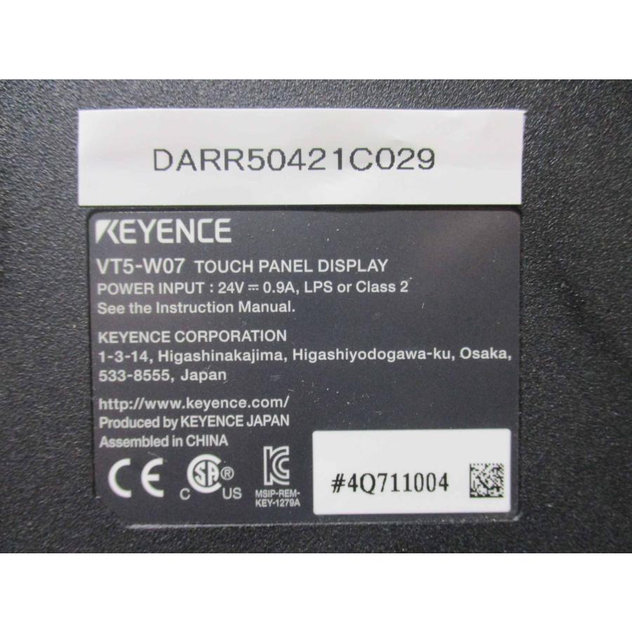 中古 KEYENCE TOUCH PANEL DISPLAY VT5-W07タッチパネルディスプレイ