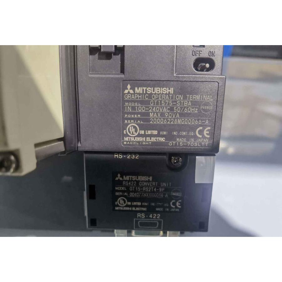 中古 MITSUBISHI タッチパネル GT1575-STBA/GT15-RS2T4-9P/A9GT