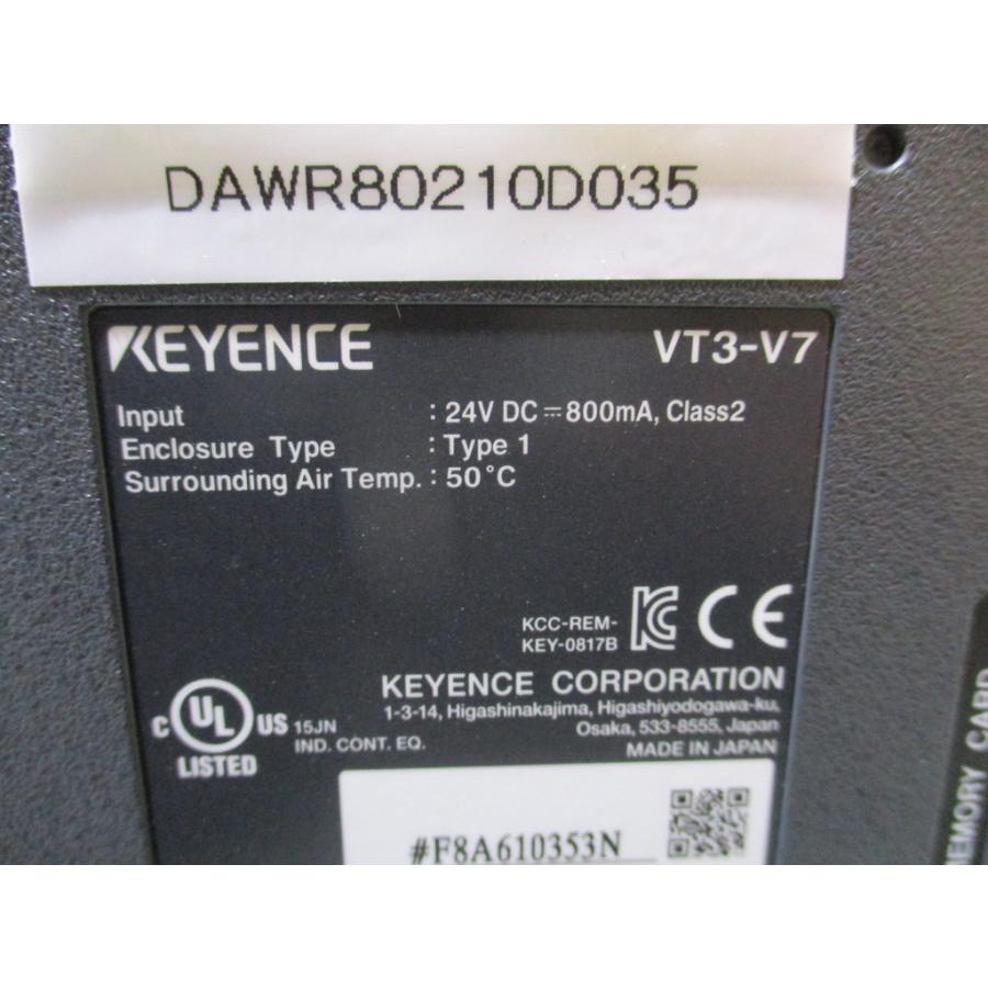 中古 KEYENCE VT3-V7 タッチパネルディスプレイ 通電OK (DAWR80210D035