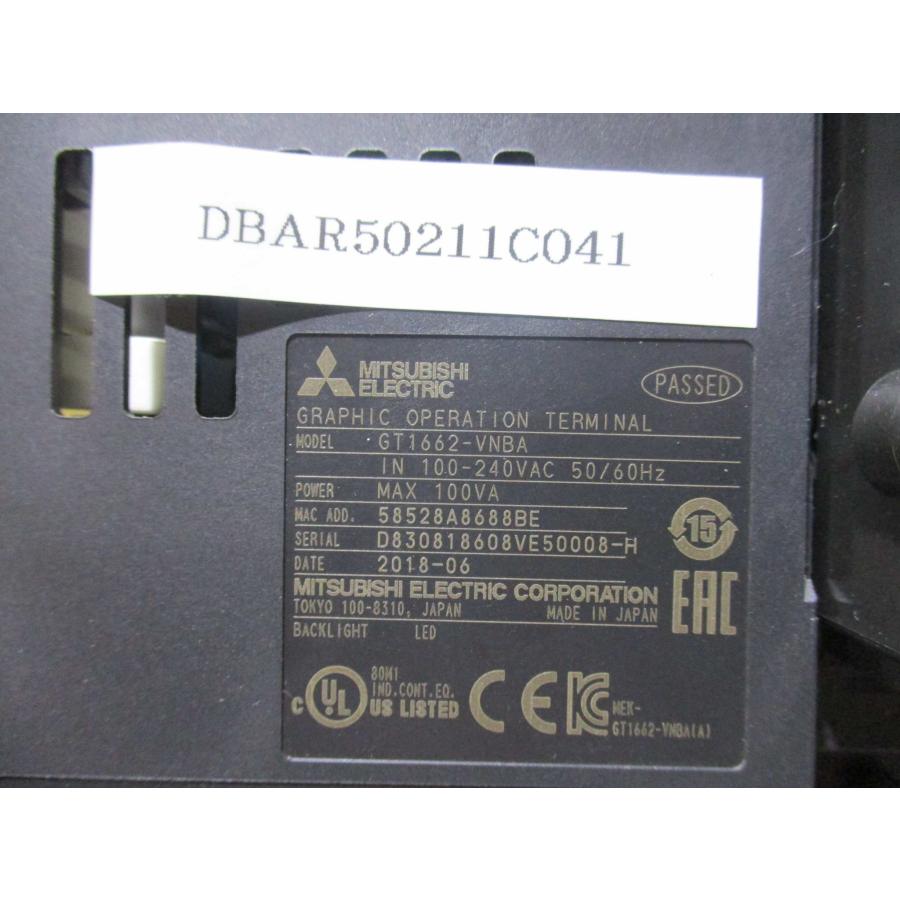 中古 MITSUBISHI GRAPHIC OPERATION TERMINAL GT1662-VNBA/DATA LINK